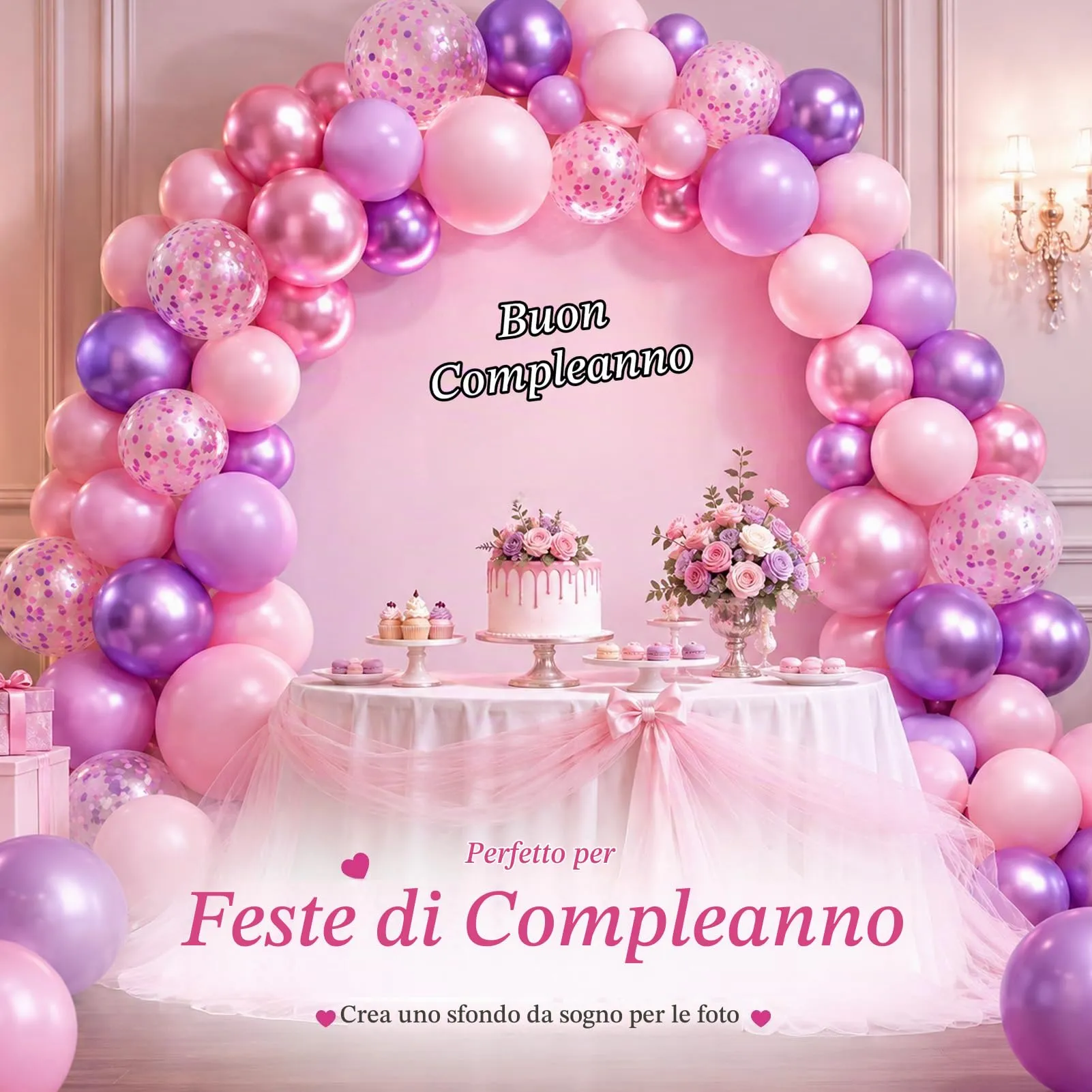 60 Pezzi Palloncini Viola Rosa,12 Pollici Lilla Confetti Palloncinis - immagine 6