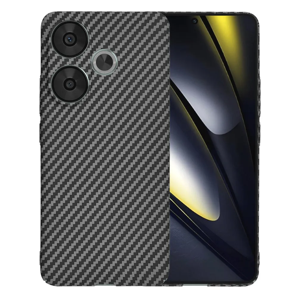 Custodia per Xiaomi Poco F6, Techsuit, Carbonite FiberShell, Nera - immagine 1