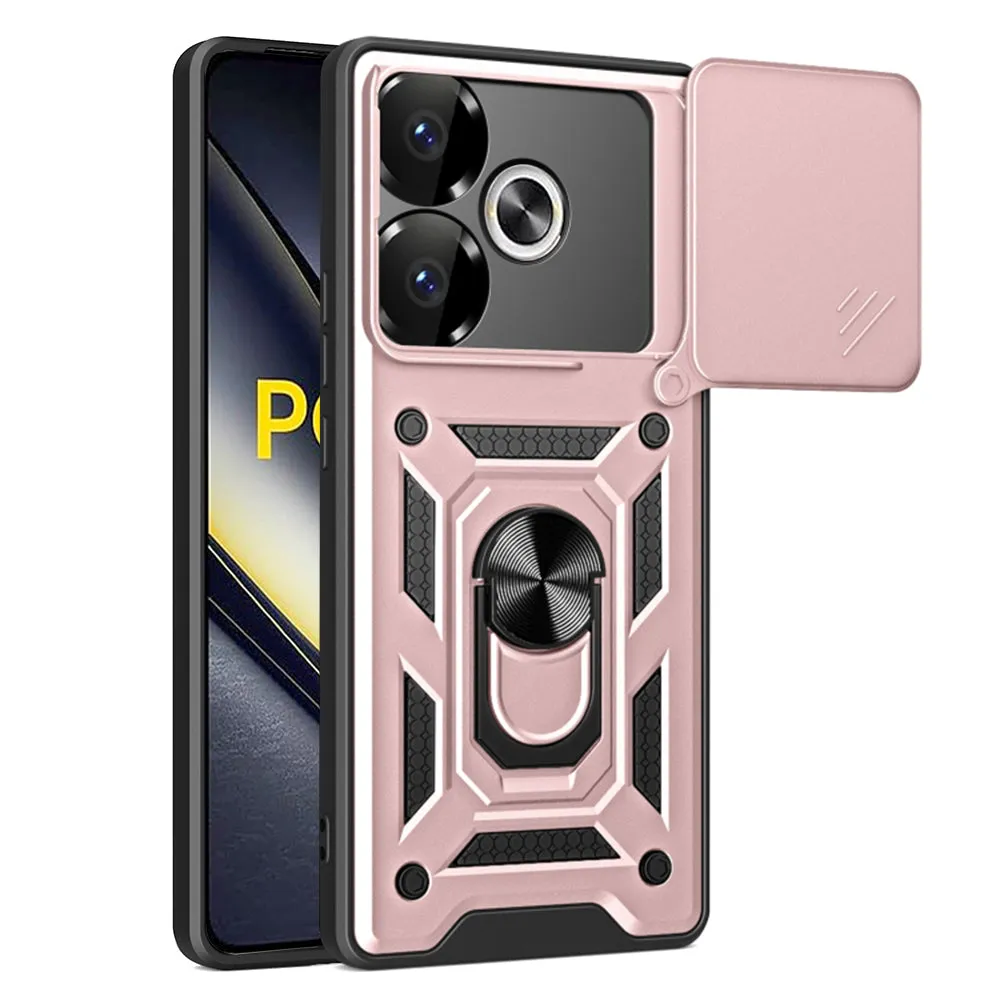 Custodia per Xiaomi Poco F6, Techsuit, CamShield, Rosa - immagine 1