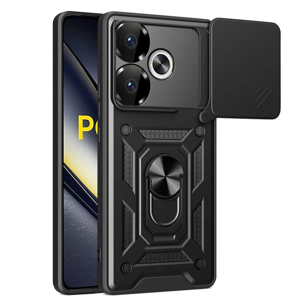 Custodia per Xiaomi Poco F6, Techsuit, CamShield, Nera - immagine 1