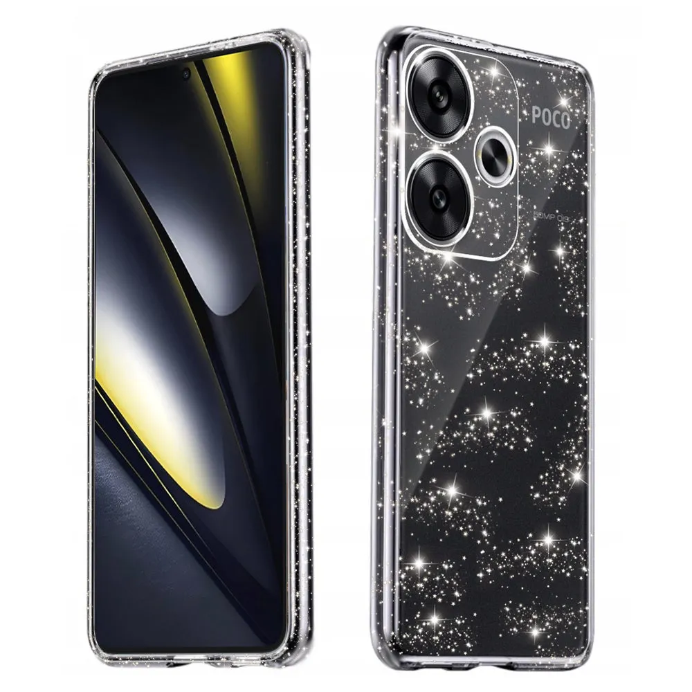 Custodia per Xiaomi Poco F6, Techsuit, SparkleSkin, Trasparente - immagine 1