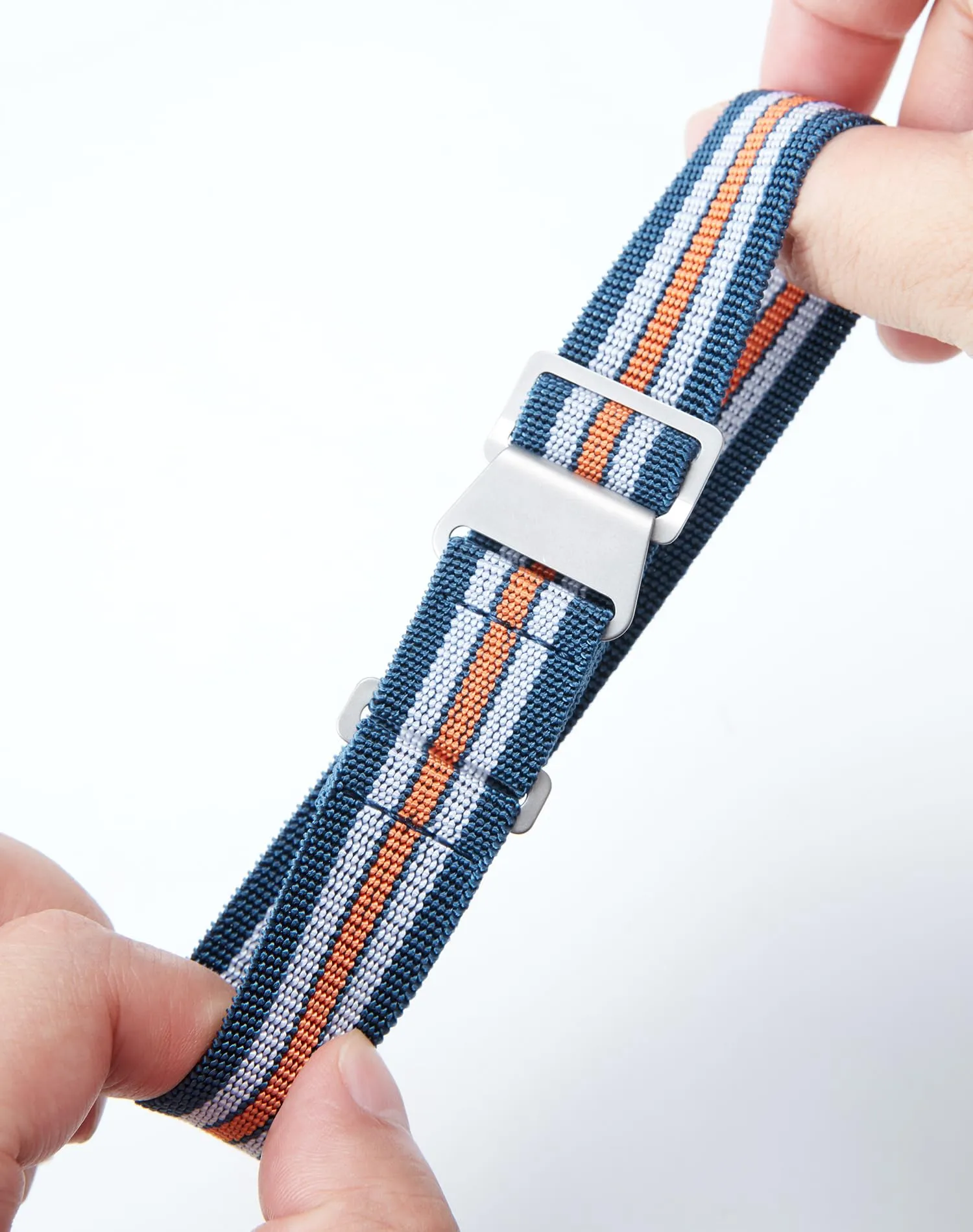 BINLUN Cinturino per Orologio in Nylon Elastico di Ricambio Militare Cinturino a Strappo Paracadute Marina Nazionale per Uomo Donna Fibbia Nero/Argento 18/20/22mm - immagine 2