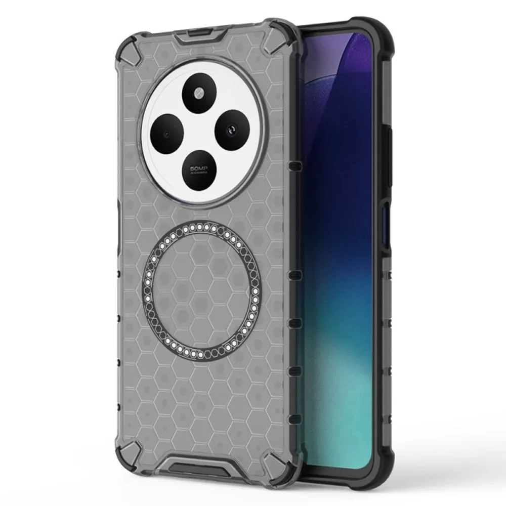 Custodia MagSafe per Xiaomi Poco C75 / Redmi 14C, Techsuit, HoneyComb Shield, Nera - immagine 1