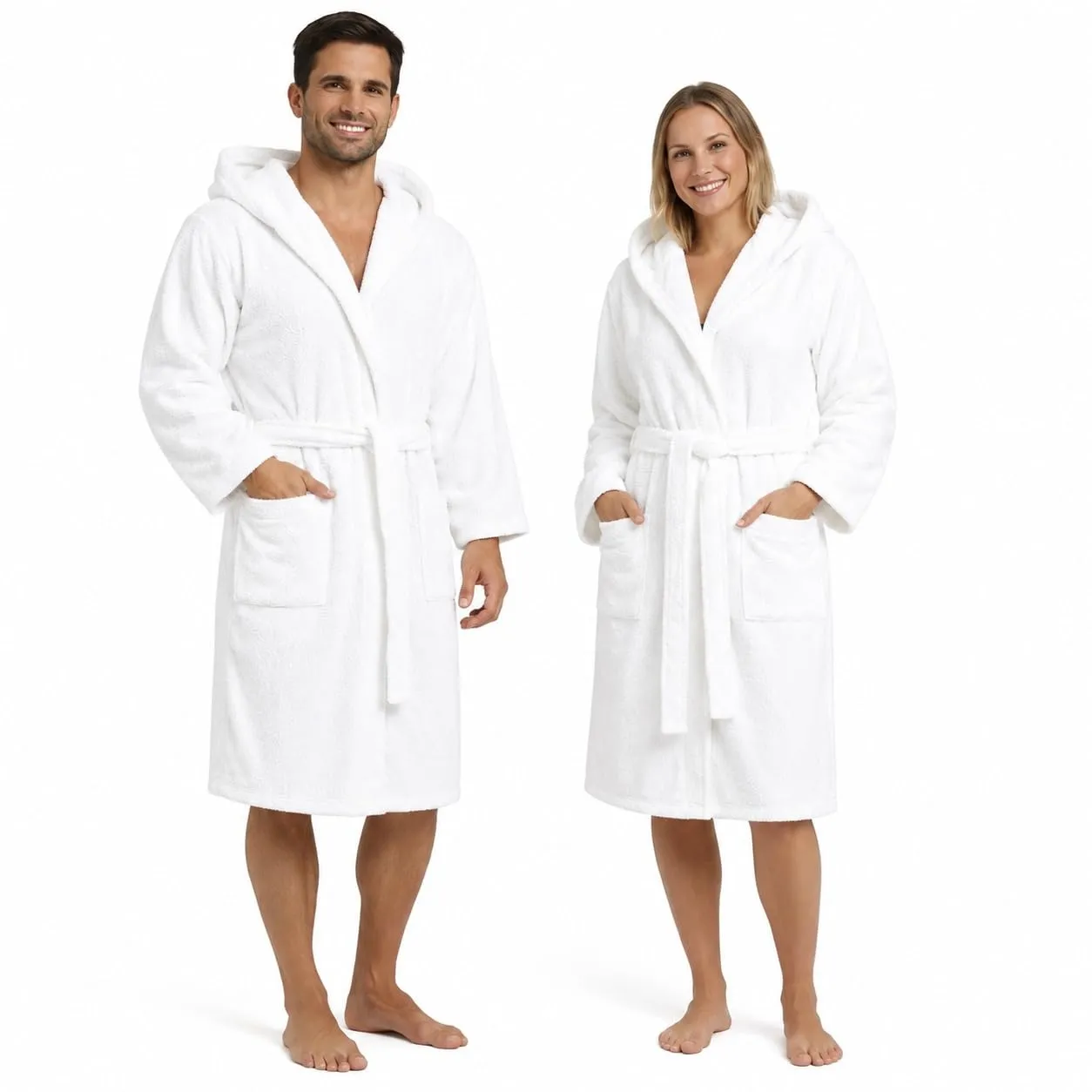GX GARGIX Accappatoio Uomo Donna in Spugna di Cotone con Cappuccio – Morbido, Assorbente e Confortevole (IT, Testo, XXL, Regular, Regular, GX/CCMAYA-BIANCO) - immagine 1