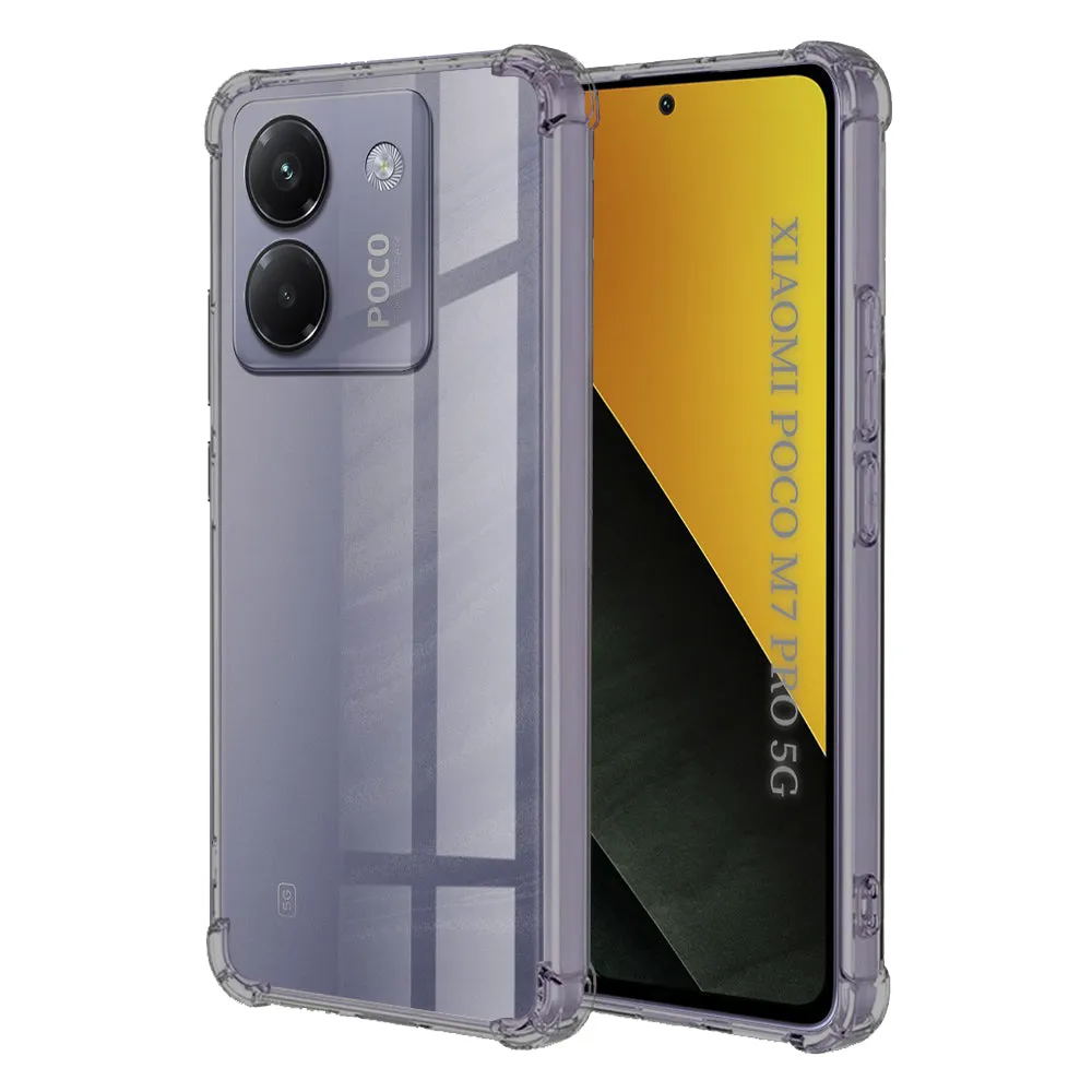 Custodia per Xiaomi Poco M7 Pro 5G, Techsuit, Shockproof Clear, Fumè - immagine 1