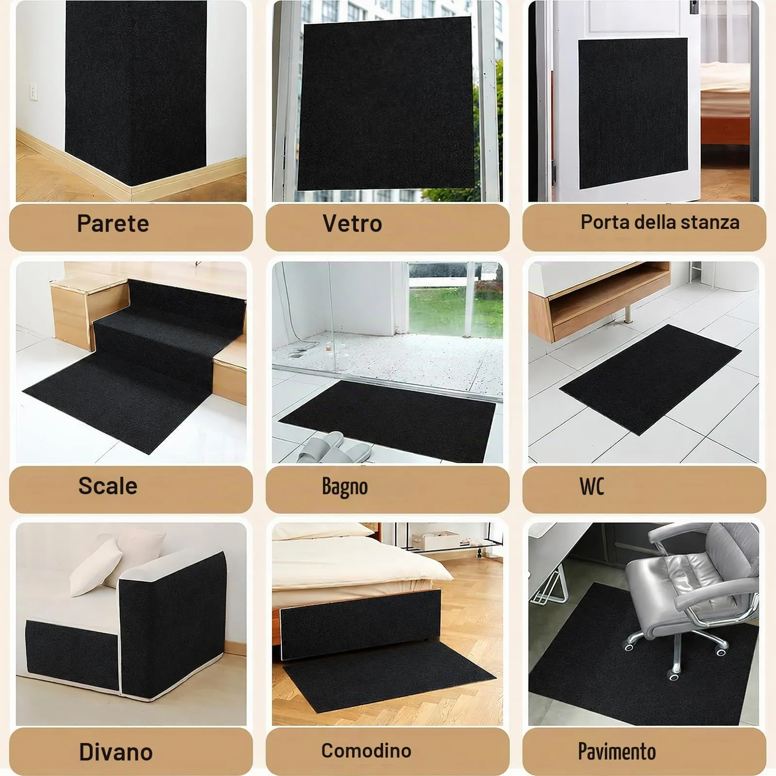 Tappetino Antigraffio Autoadesivo per Gatti, dellyy Ritagliabili Tappeto Tiragraffi per Gatti, DIY Tappetino Tiragraffi Autoadesivo per Gatti, Protegge Tappeti e Divani (Nero, 40×200cm) - immagine 7