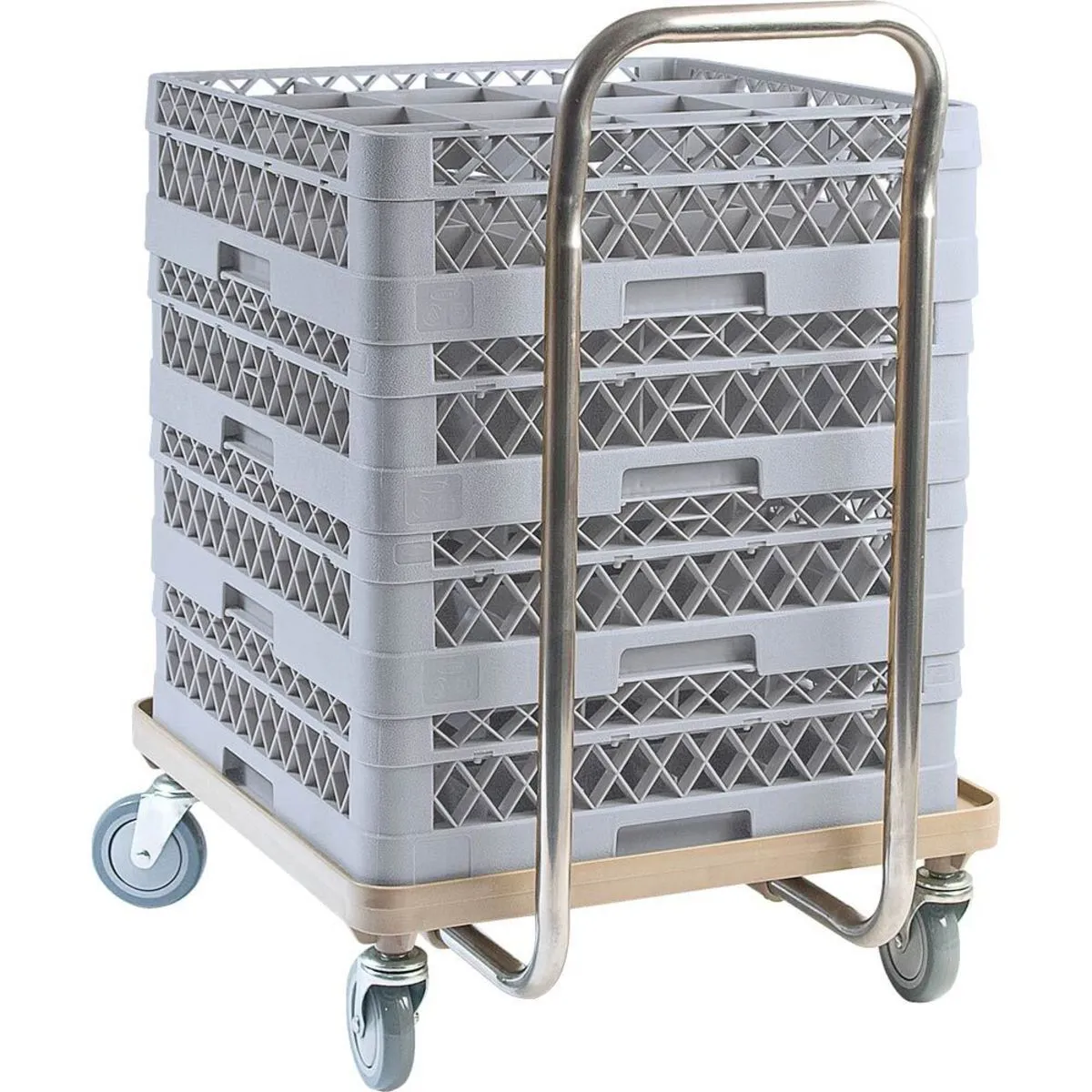 Stalgast Carrello di trasporto per cestelli per lavelli; 54x54x96 cm (LxPxH); grigio/beige - immagine 1