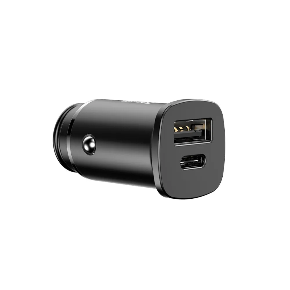 Caricabatterie da auto Baseus Square PPS, 30W, 5A, 1 x USB-A - 1 x USB-C, nero CCALL-AS01 - immagine 1