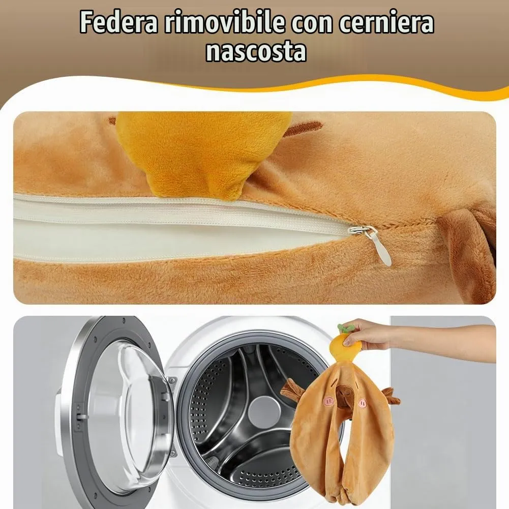 Alaoo Cuscino da Viaggio per Bambini, Cuscino Portatile,Capibara - immagine 4