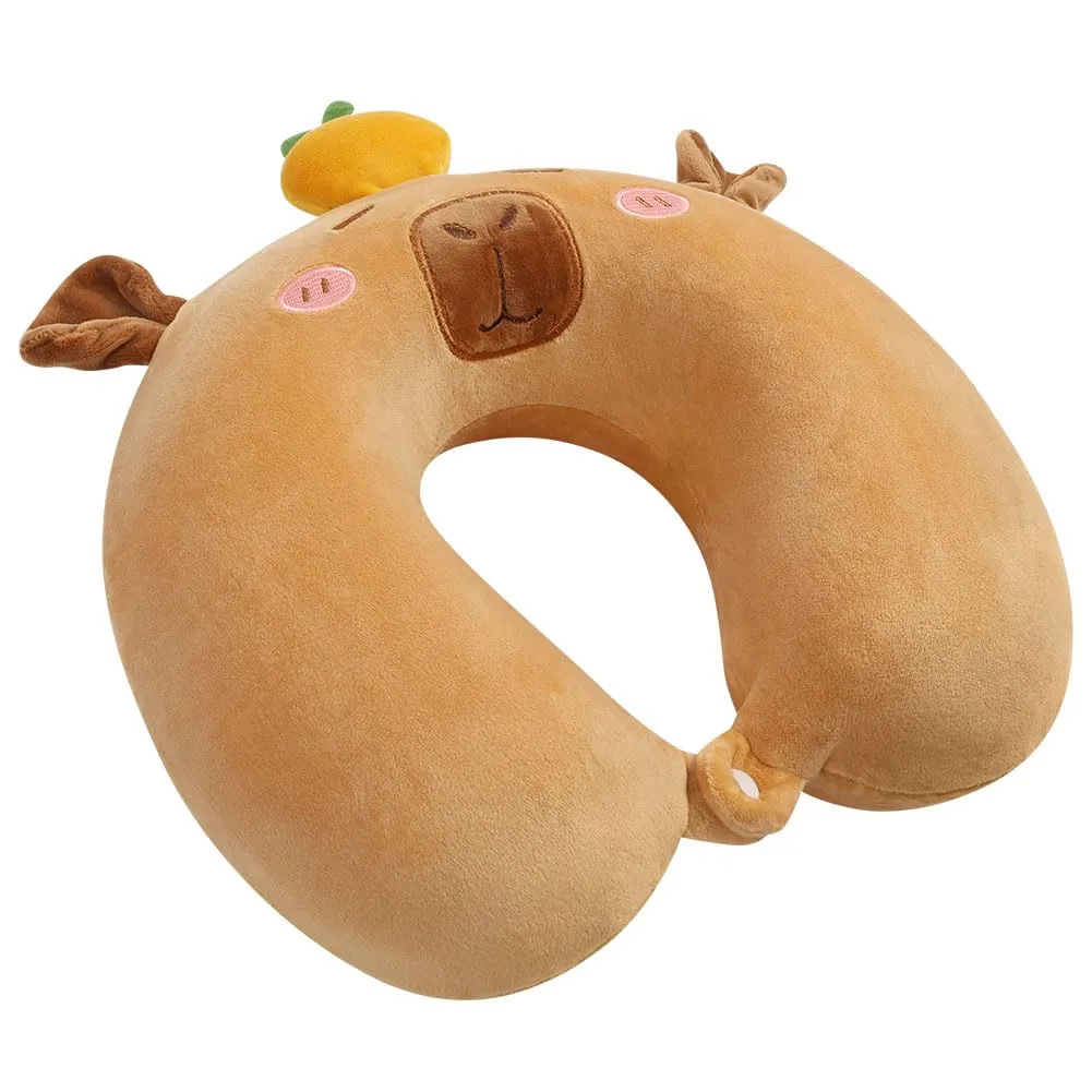 Alaoo Cuscino da Viaggio per Bambini, Cuscino Portatile,Capibara - immagine 9