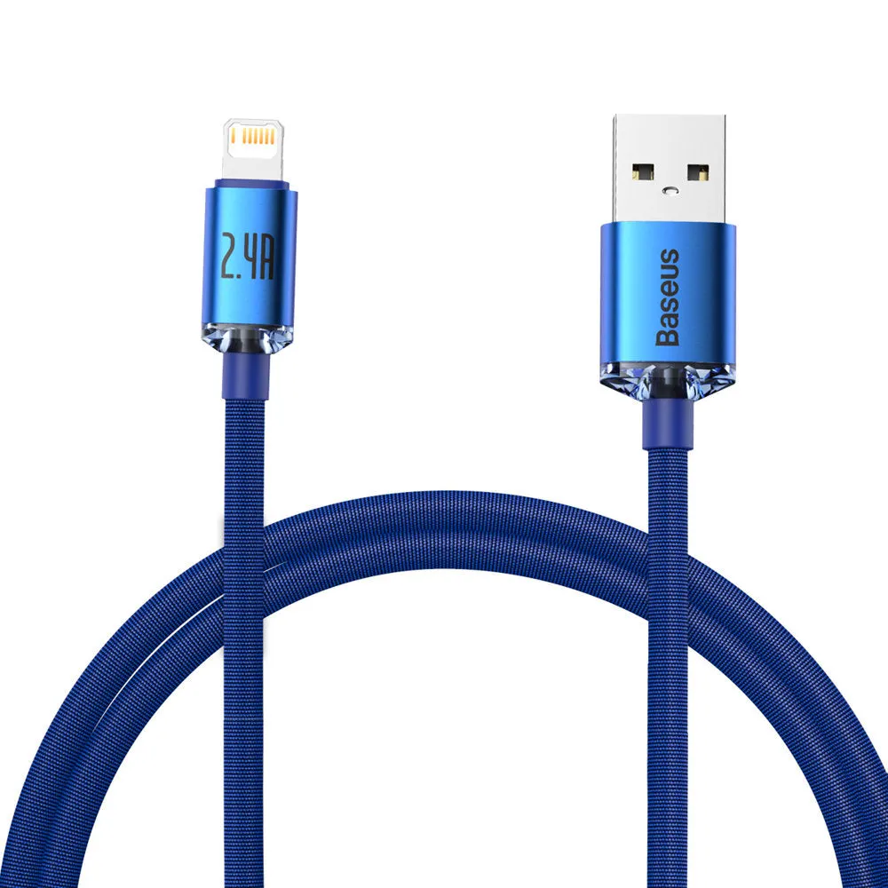 Cavo Dati e Ricarica USB-A - Lightning Baseus Crystal Shine Series, 18W, 1.2m, Blu CAJY000003 - immagine 1