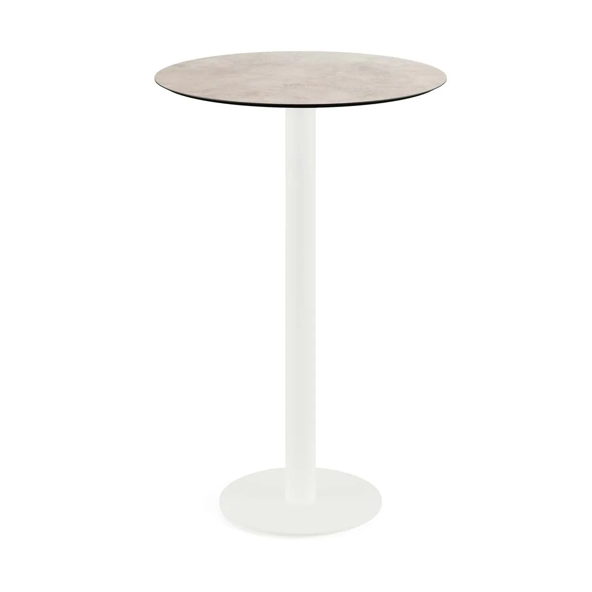 Feros Tavolo alto Urban con struttura bianca + piano rotondo in HPL; 109.2x70 cm (HxØ); sabbia; rotonda - immagine 1