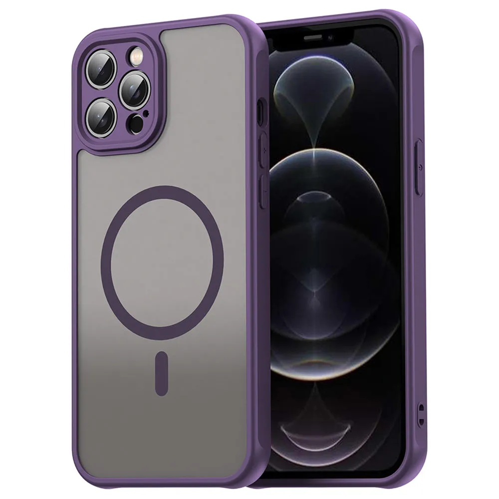 Custodia MagSafe per Apple iPhone 12 Pro Max, Techsuit, HaloFrost II, Viola - immagine 1