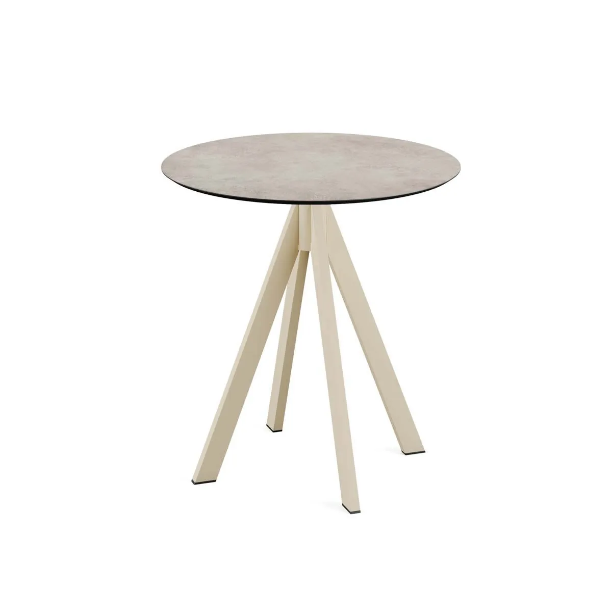 Feros Tavolo da esterno Infinity con telaio sabbia + piano rotondo in HPL; 73.2x70 cm (HxØ); sabbia; rotonda - immagine 1
