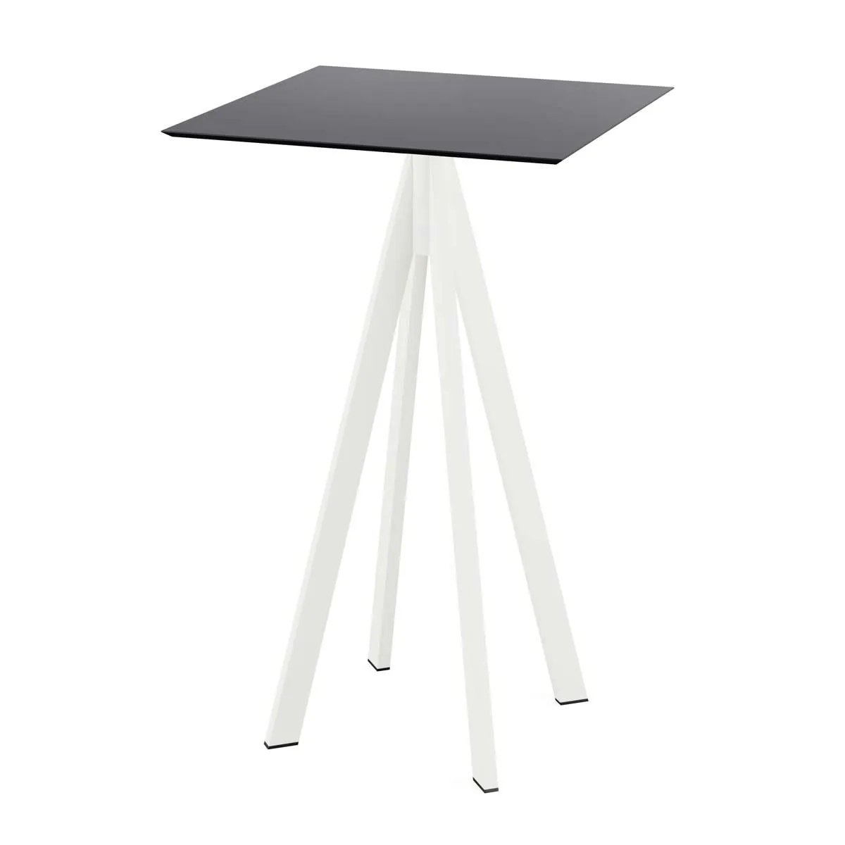 Feros Tavolo alto Infinity bianco telaio + HPL quadrato; 70x70x109.2 cm (LxLxH); nero; quadrata - immagine 1