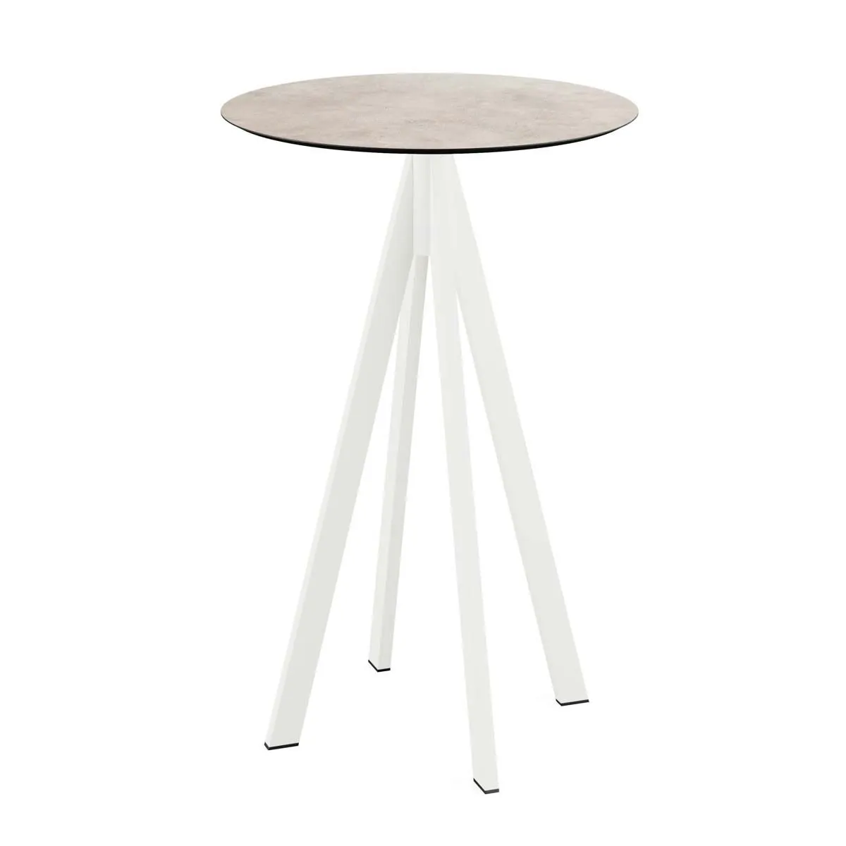 Feros Tavolo alto Infinity con struttura bianca + HPL rotondo; 109.2x70 cm (HxØ); sabbia; rotonda - immagine 1