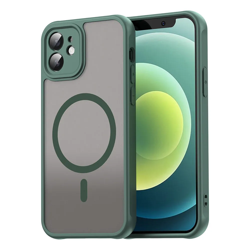 Custodia MagSafe per Apple iPhone 12, Techsuit, HaloFrost II, Verde - immagine 1