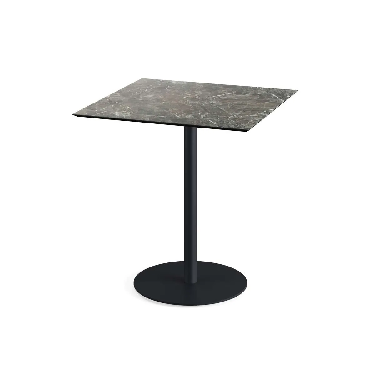 Feros Tavolo da esterno Urban nero con telaio + HPL quadrato; 70x70x73.2 cm (LxLxH); multicolore; quadrata - immagine 1