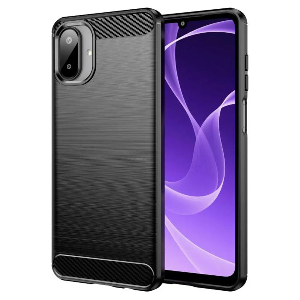 Custodia per Samsung Galaxy A07 4G A075, Techsuit, Carbonio, Nera - immagine 1