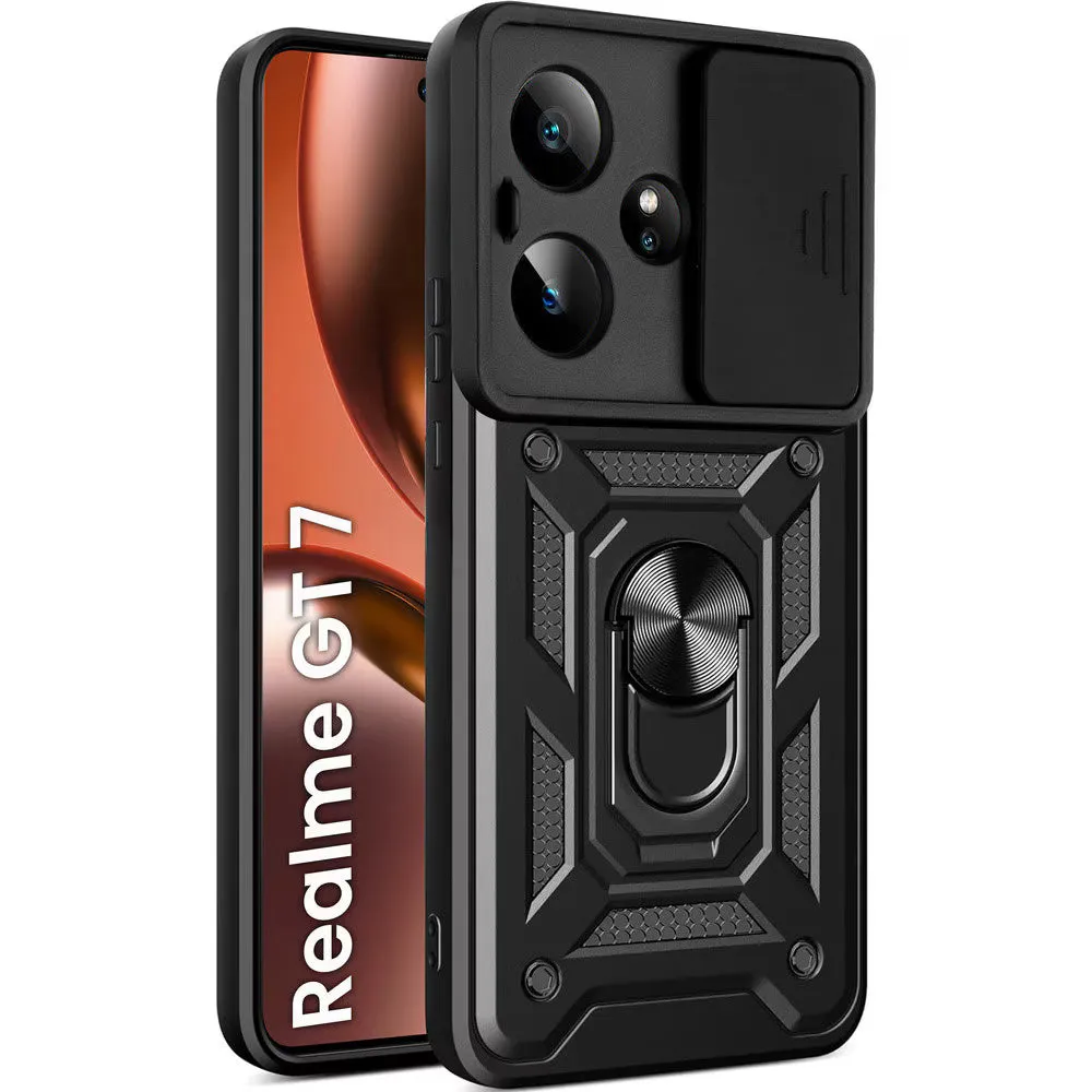 Custodia per Realme GT 7, Techsuit, CamShield, Nera - immagine 1