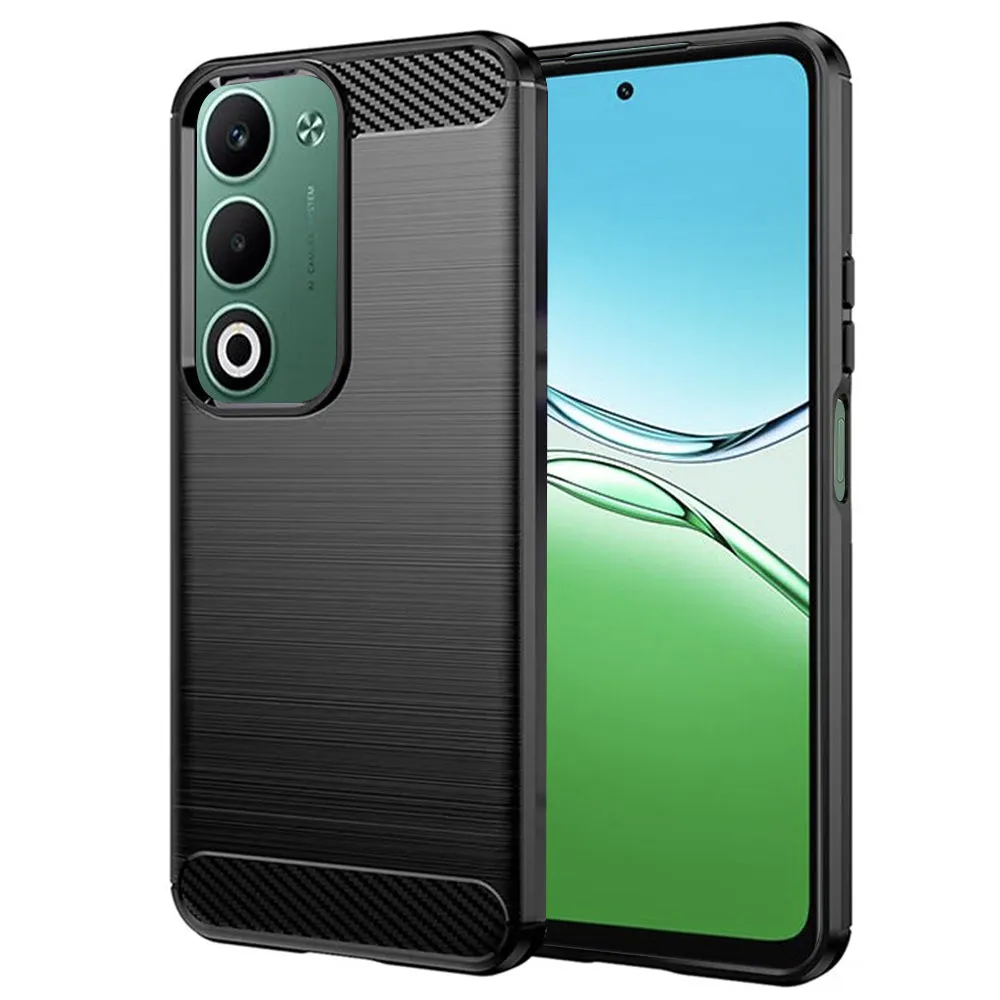 Custodia per Oppo A5 4G, Techsuit, Carbonio, Nera - immagine 1