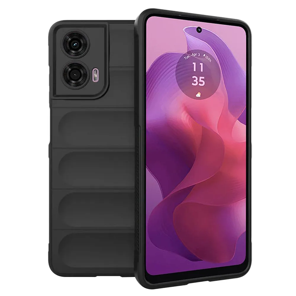 Custodia per Motorola Moto G04s / E14 / G04 / G24, Techsuit, Magic Shield, Nera - immagine 1