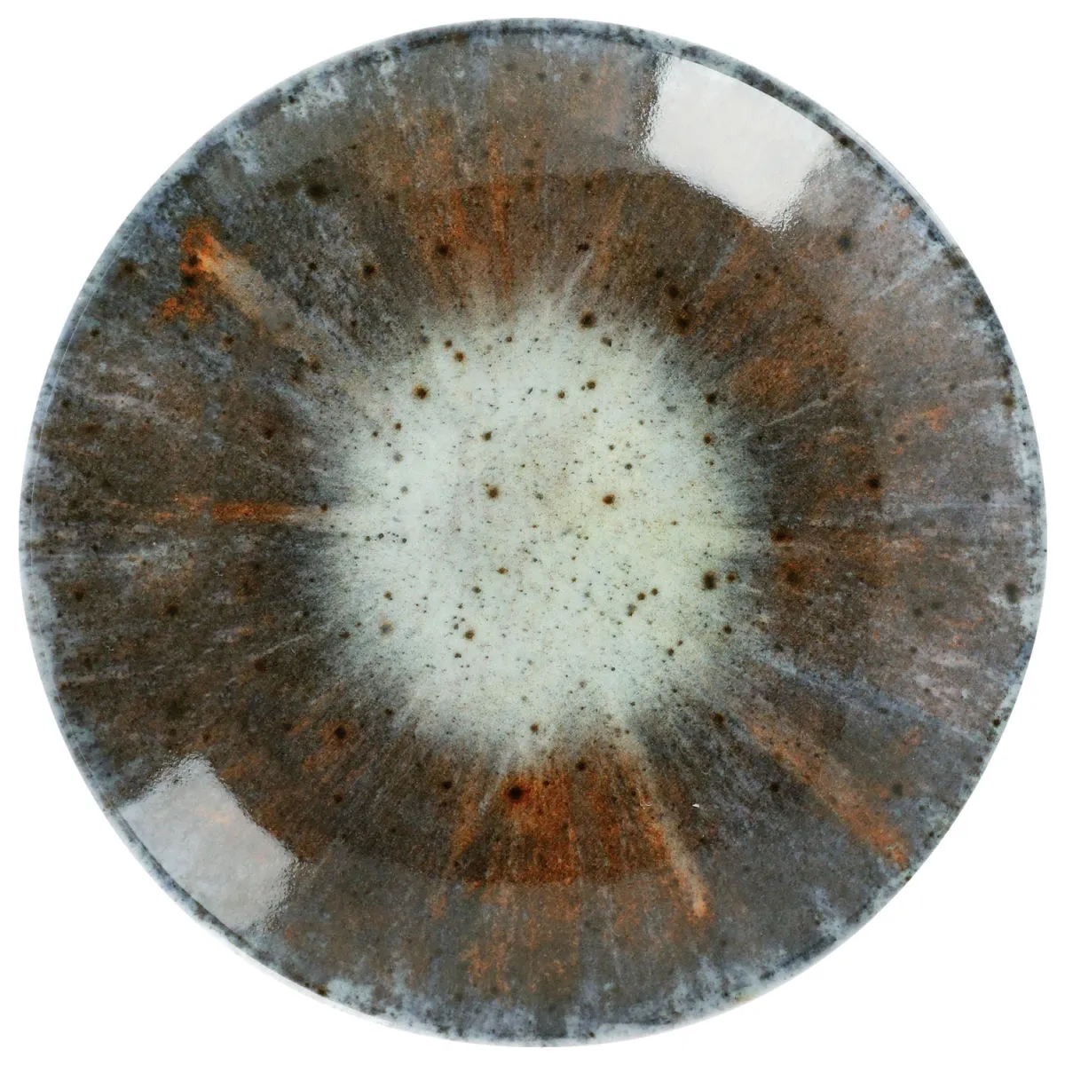 6x VEGA Piatto Saturnus piano; 16.5 cm (Ø); antracite/verde/arancione; rotonda; 6 pz. / Pacco - immagine 1
