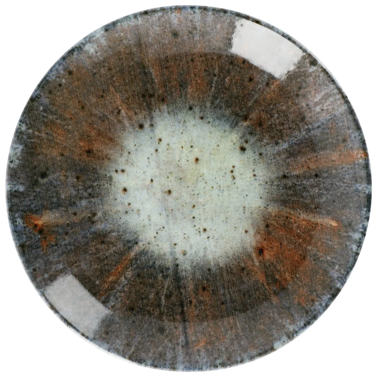 6x VEGA Piatto Saturnus piano; 20.5 cm (Ø); antracite/verde/arancione; rotonda; 6 pz. / Pacco - immagine 1