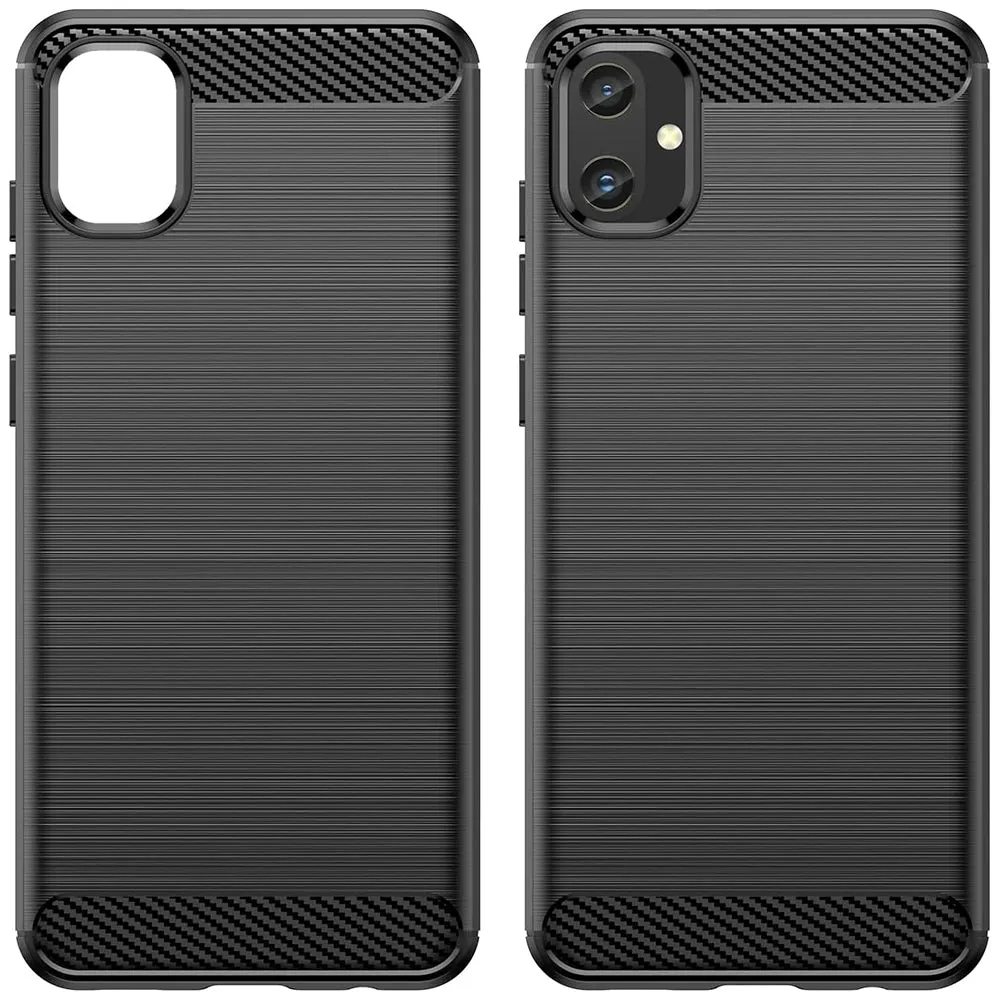 Custodia per Samsung Galaxy A05 A055, Techsuit, Carbonio, Nera - immagine 1