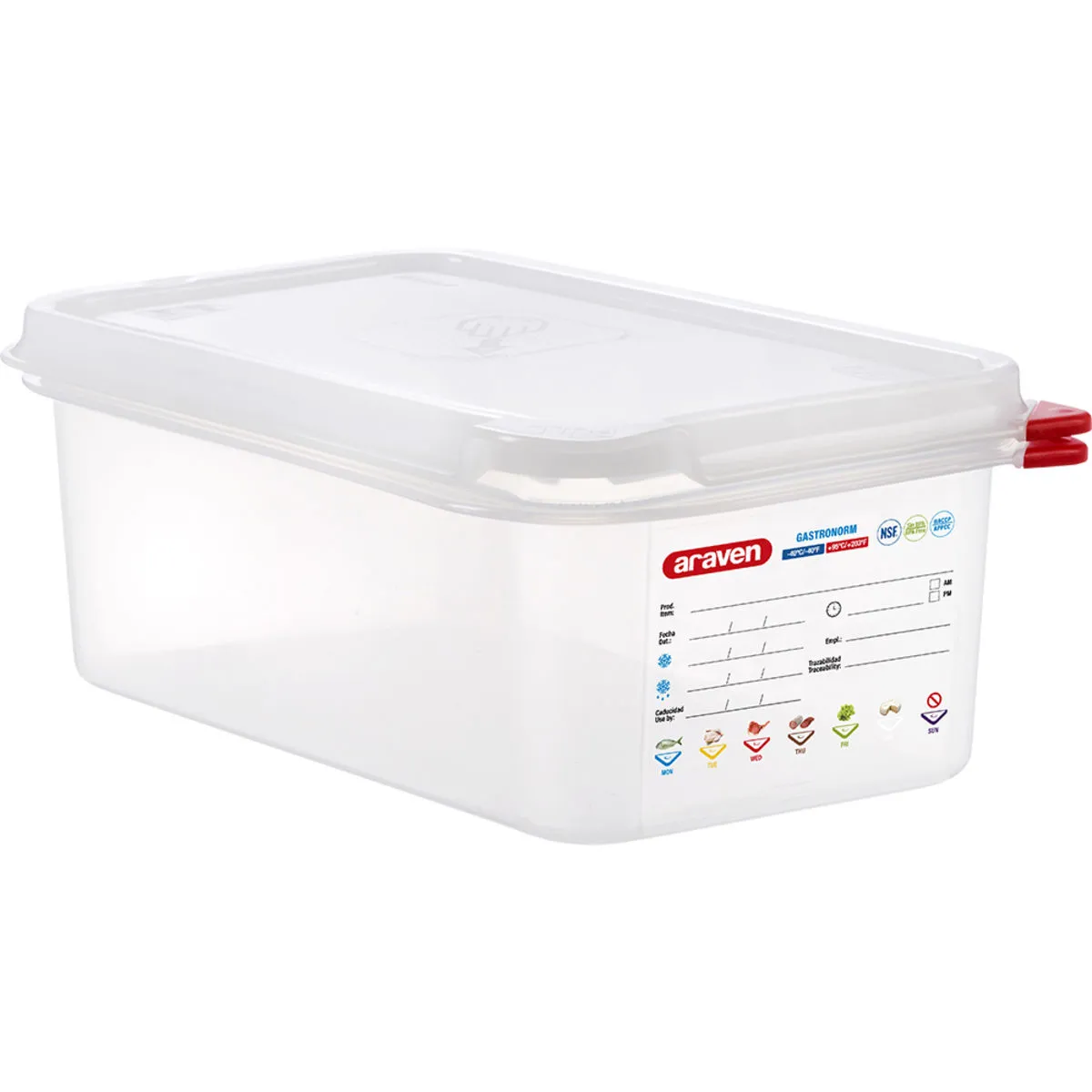 Araven ARAVEN Contenitore gastronorm con coperchio, polipropilene; GN 1/4, 2.8 l, 26.5x16.2x10 cm (LxLxP); trasparente - immagine 1