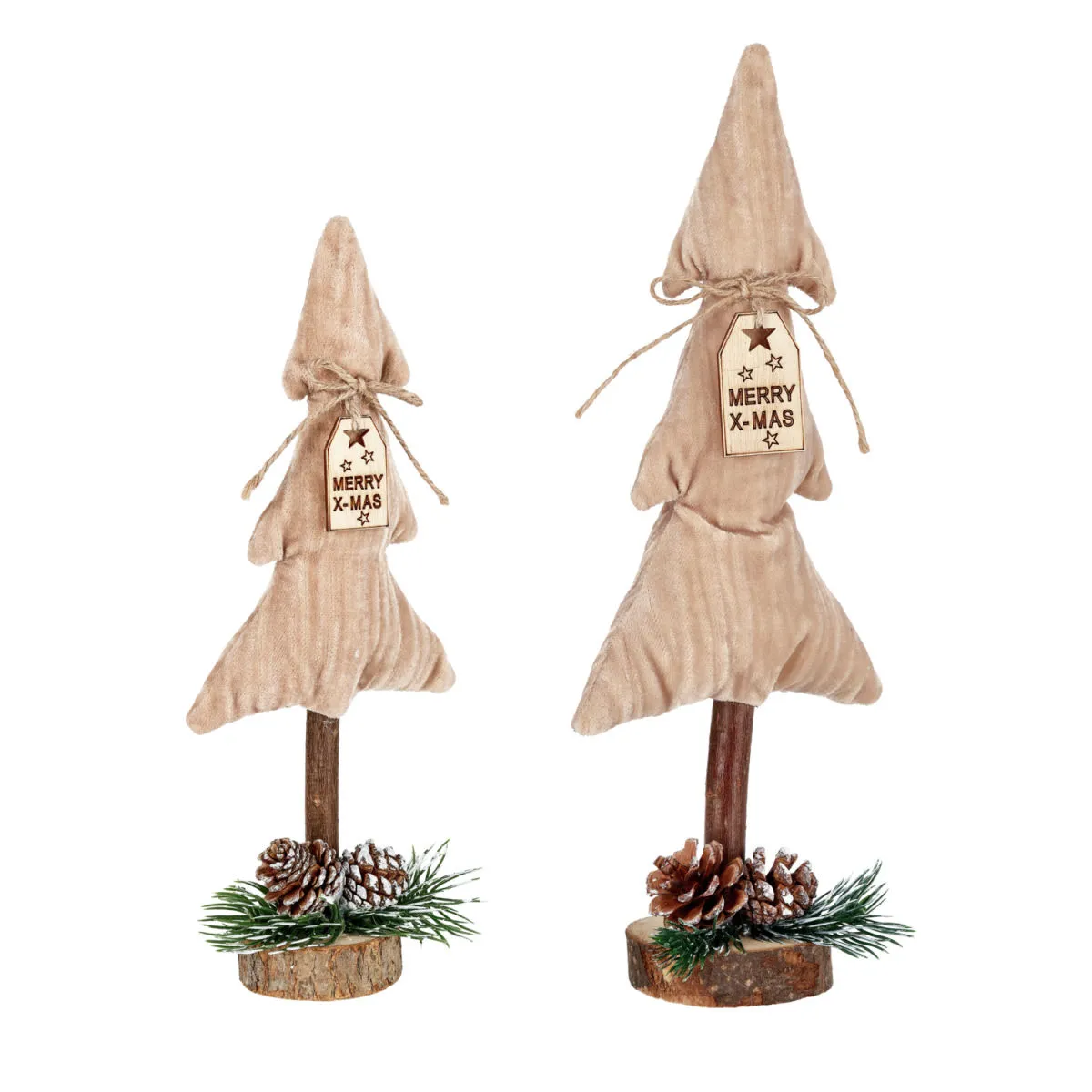 Set di alberelli decorativi Adea marrone, 2 pezzi; beige - immagine 1