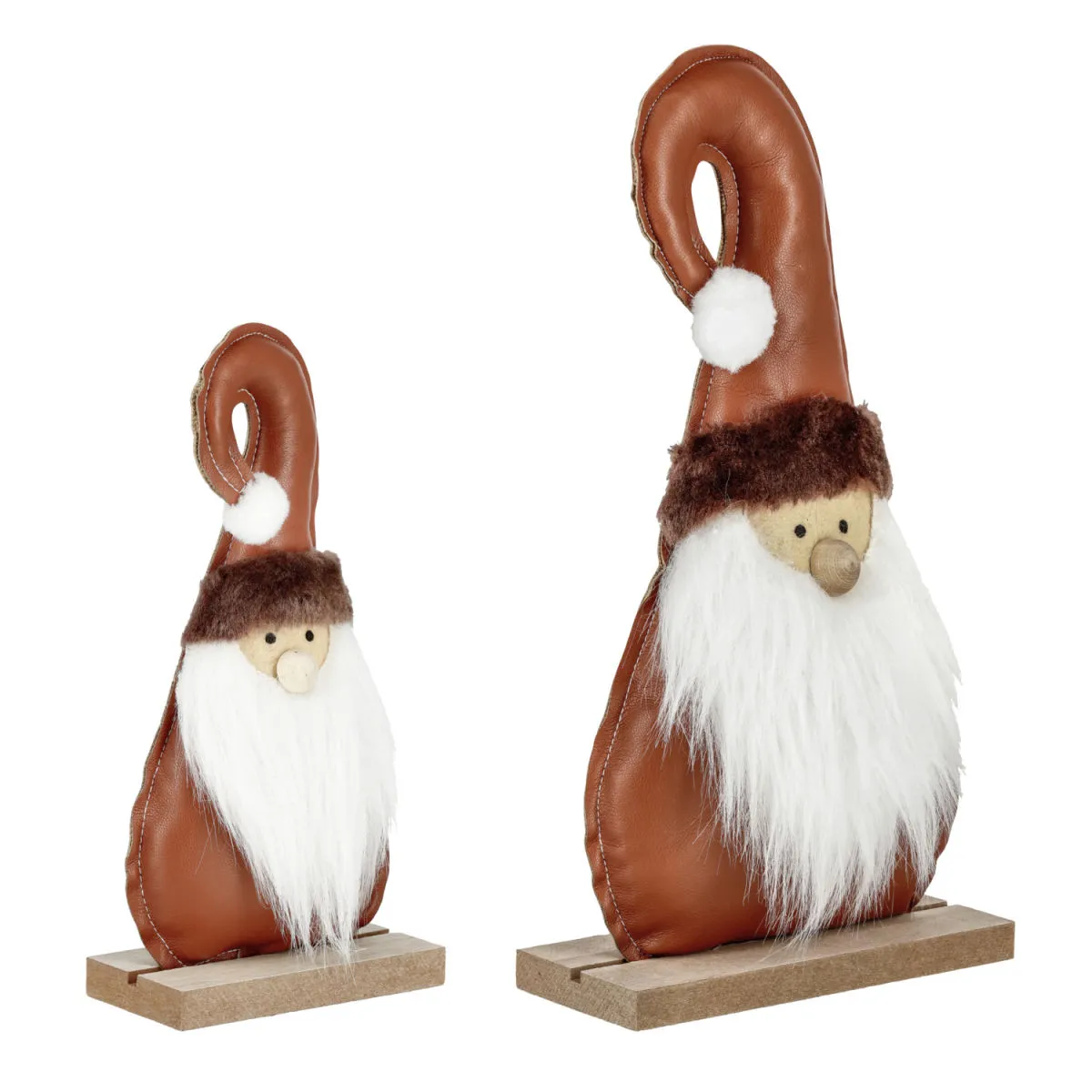 Set di elfi Afrim 2 pezzi; marrone/bianco/naturale - immagine 1