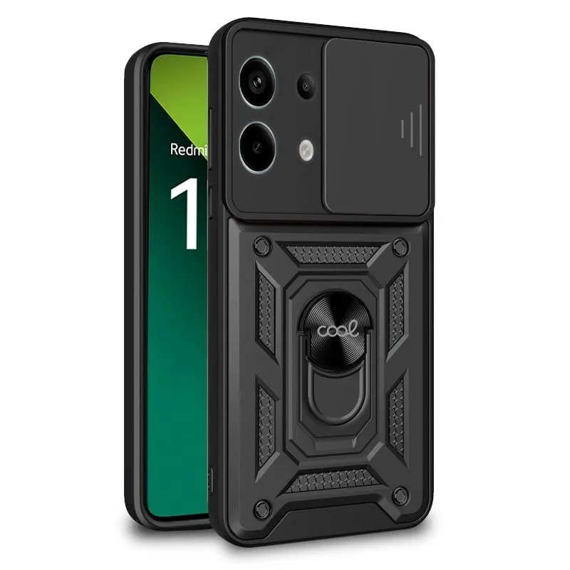 Custodia rigida nera ad anello per Xiaomi Redmi Note 13 Pro 5G / Poco X6 5G - immagine 1