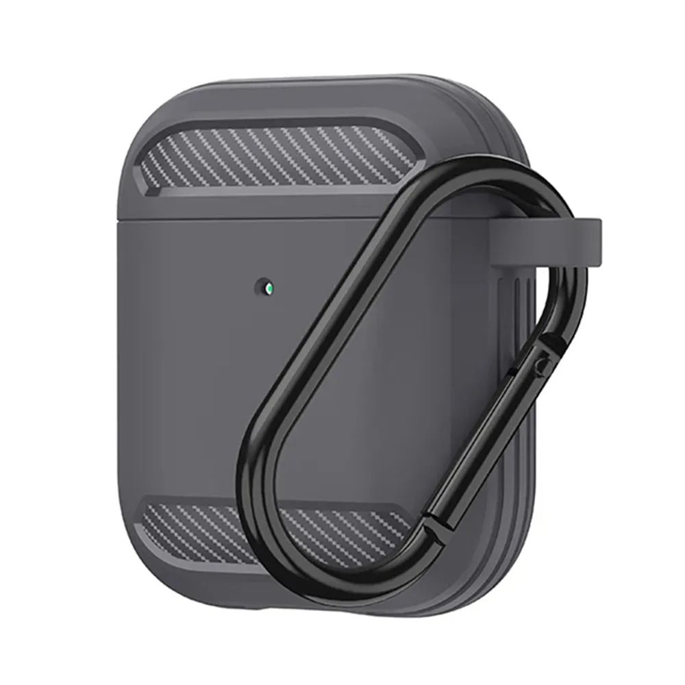 Custodia Techsuit Carbon per Apple AirPods Gen 2 / Gen 1, Grigio - immagine 1