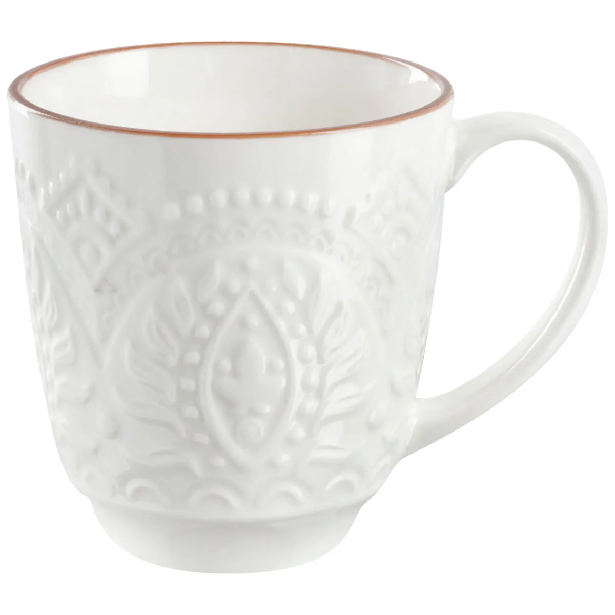 4x PULSIVA Tazza mug Indie; 380 ml, 9.5x10.5 cm (ØxH); bianco; 4 pz. / Pacco - immagine 1