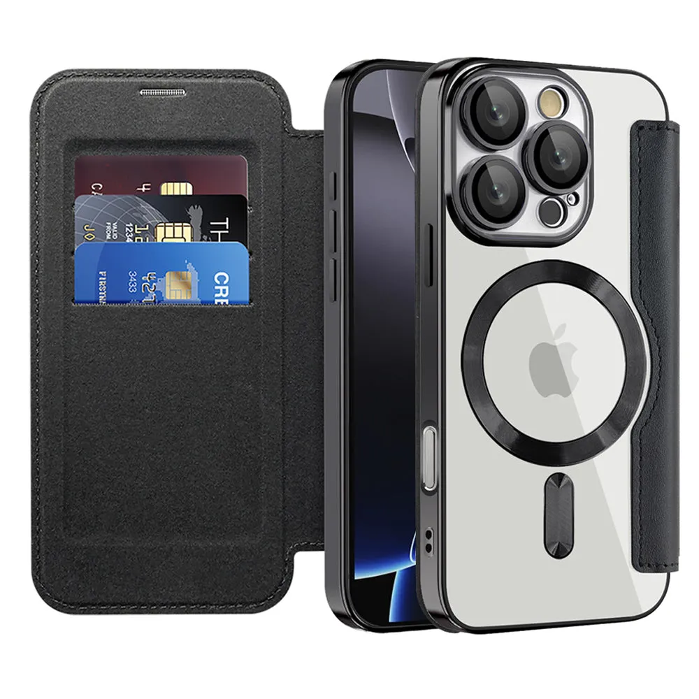 Custodia MagSafe per Apple iPhone 16 Pro Max, Techsuit, SmartMag Book, Nera - immagine 1