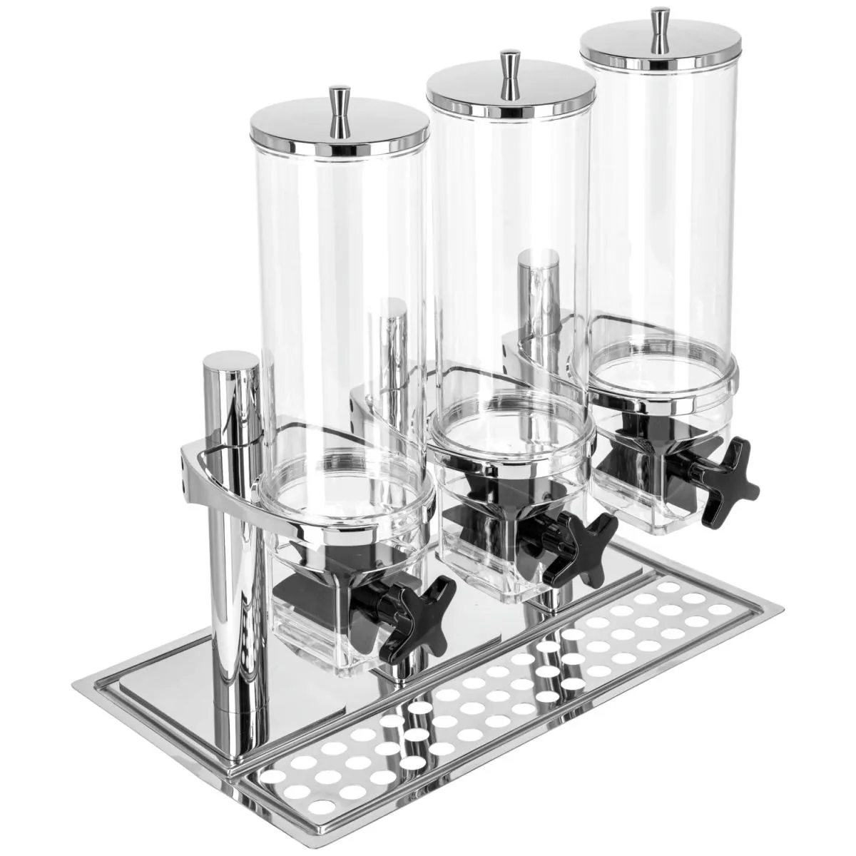VEGA Dispenser cereali Hamshire triplo, GN 1/1, 3x 4l; 12 l, 53x32.5x56.2 cm (LxLxH); argento - immagine 1