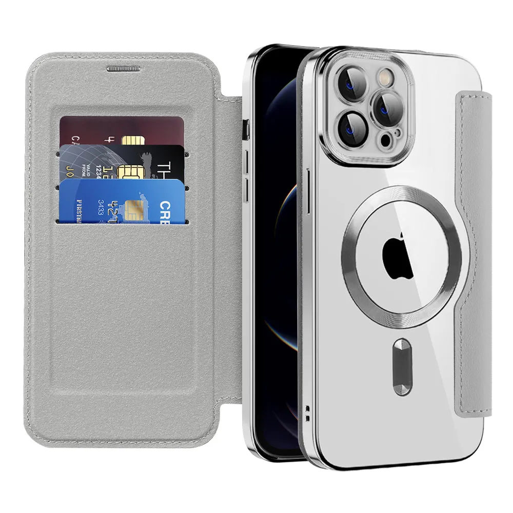 Custodia MagSafe per Apple iPhone 12 Pro, Techsuit, SmartMag Book, Grigio - immagine 1