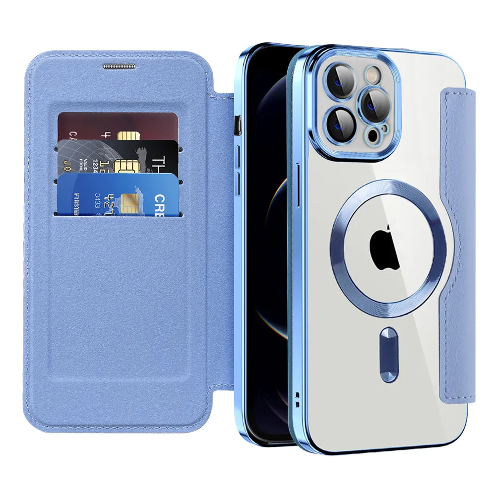 Custodia MagSafe per Apple iPhone 12 Pro, Techsuit, SmartMag Book, Blu - immagine 1