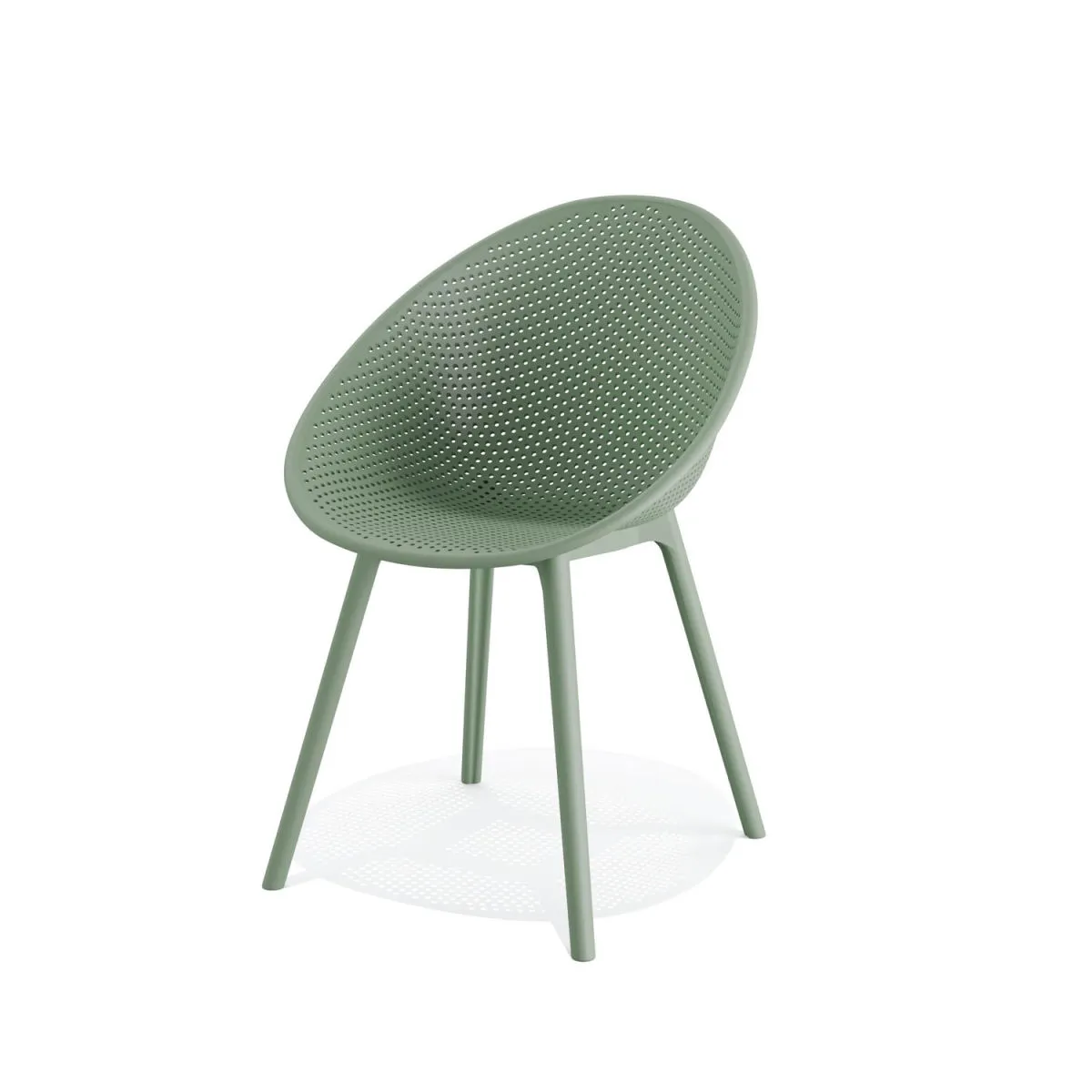 2x Barths Sedia a guscio Qosy senza braccioli; 59x59x83 cm (LxPxH); verde; 2 pz. / Pacco - immagine 1