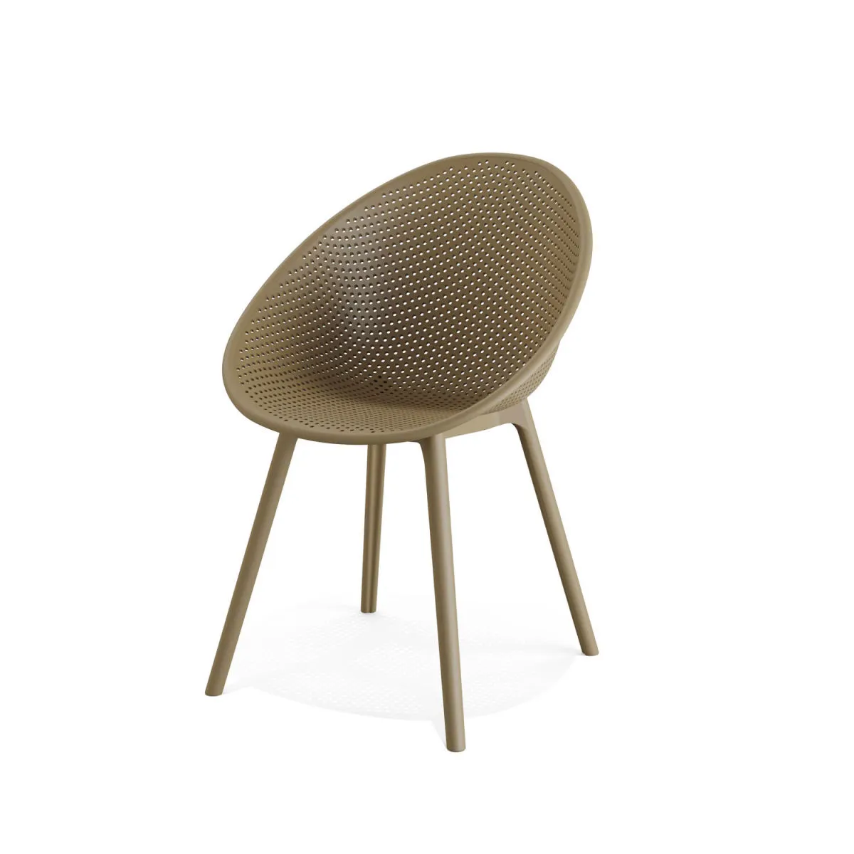 2x Barths Sedia a guscio Qosy senza braccioli; 59x59x83 cm (LxPxH); sabbia; 2 pz. / Pacco - immagine 1