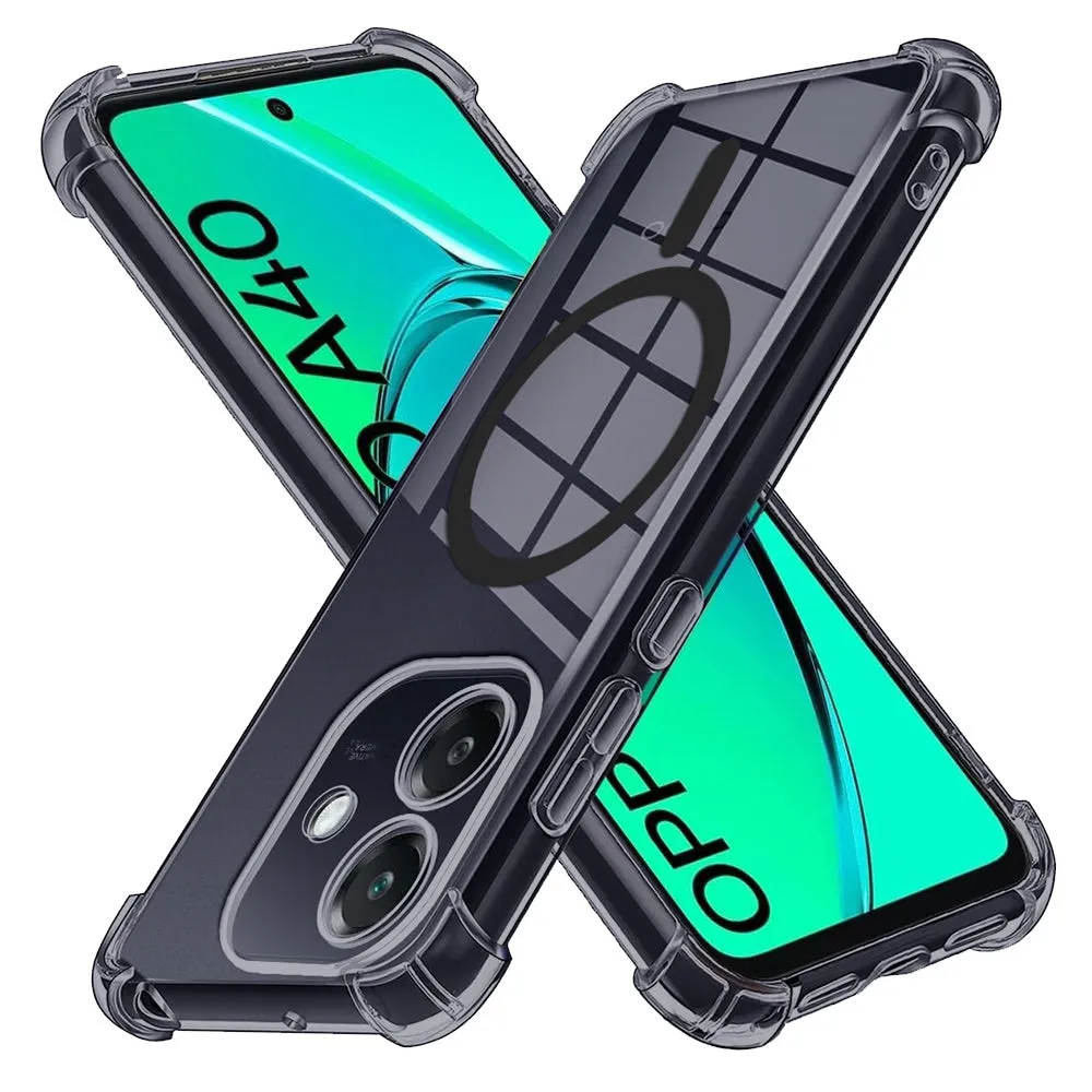 Custodia MagSafe per Oppo A3 4G, Techsuit, Shockproof Clear, Fumè - immagine 1