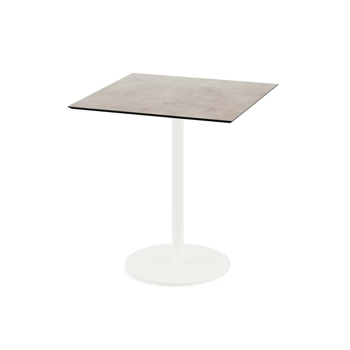 Feros Tavolo da esterno Urban bianco con telaio + HPL quadrato; 70x70x73.2 cm (LxLxH); sabbia; quadrata - immagine 1