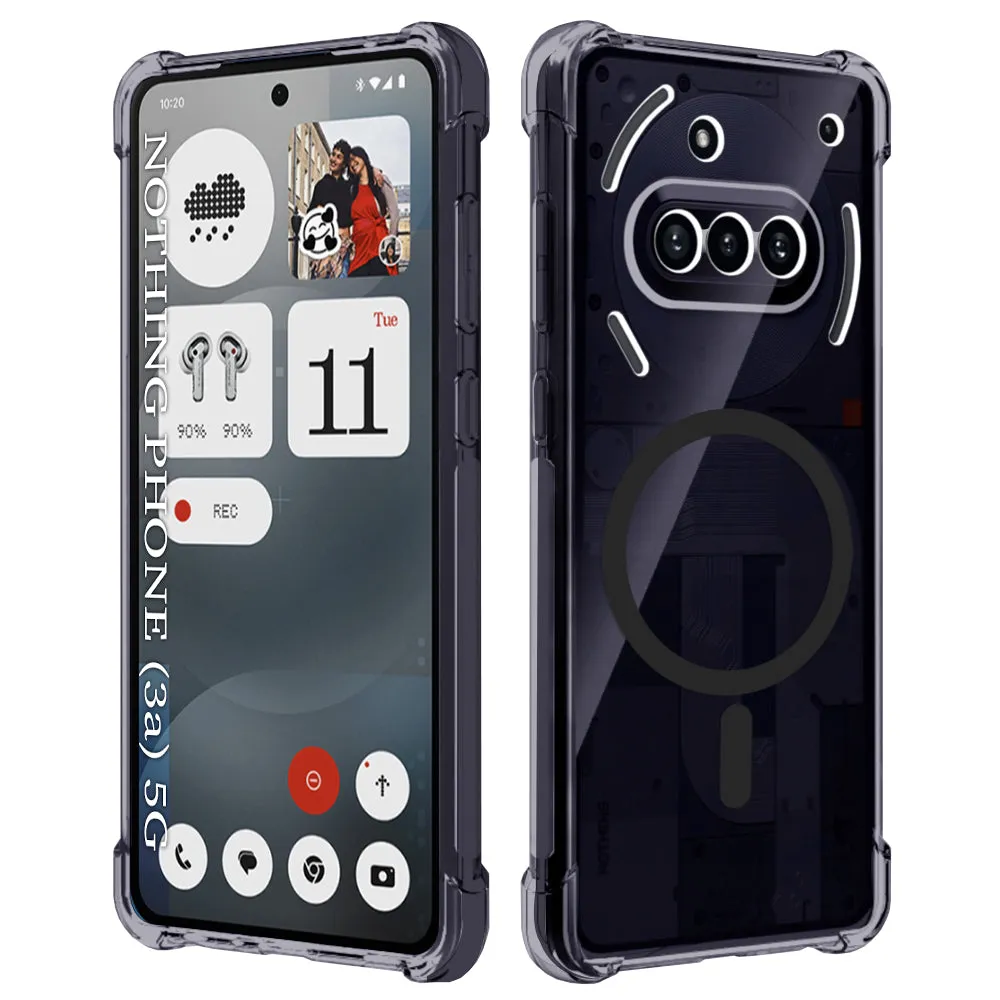 Custodia MagSafe per Nothing Phone (3a), Techsuit, Shockproof Clear, Fumo - immagine 1