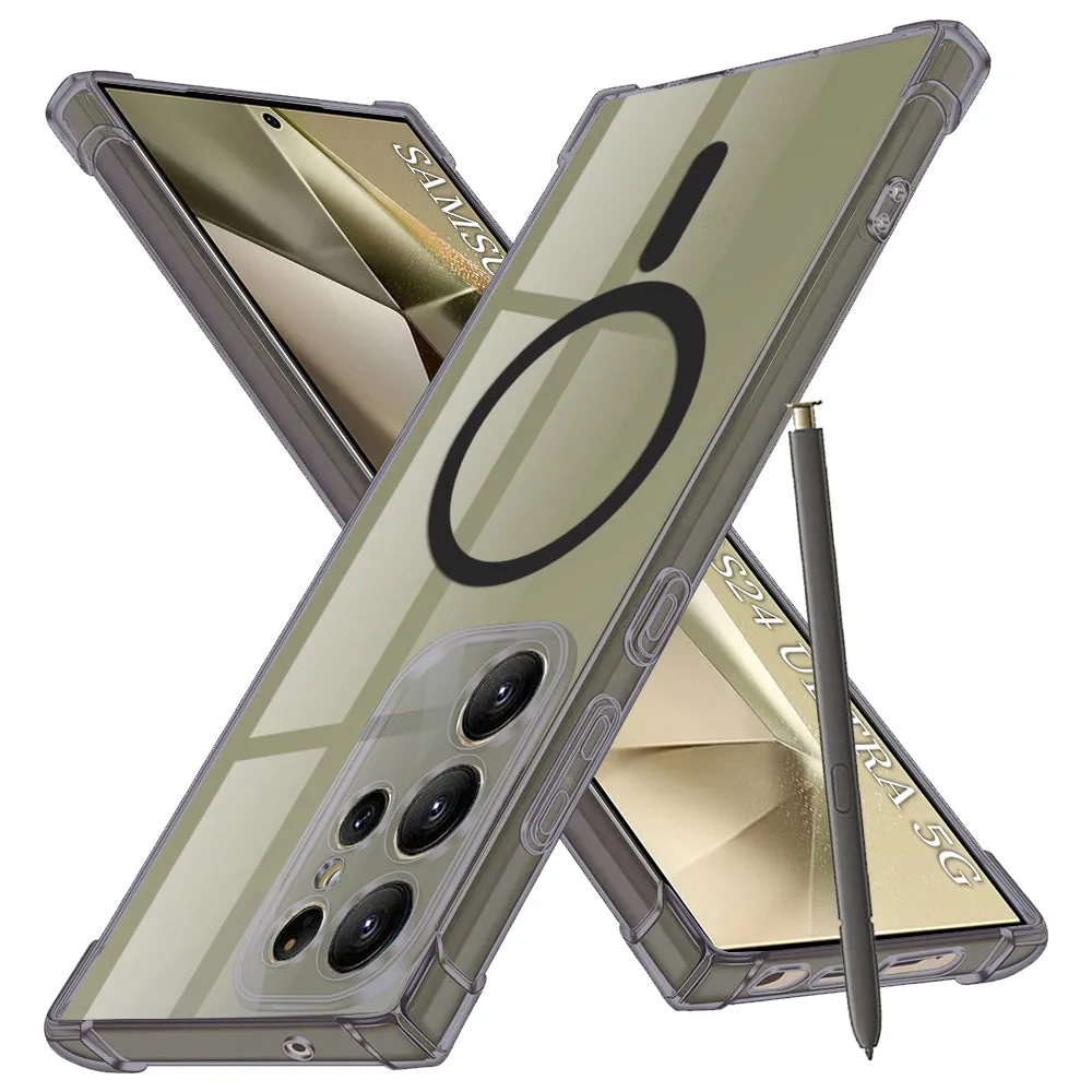 Custodia MagSafe per Samsung Galaxy S24 Ultra S928, Techsuit, Shockproof Clear, Fumè - immagine 1