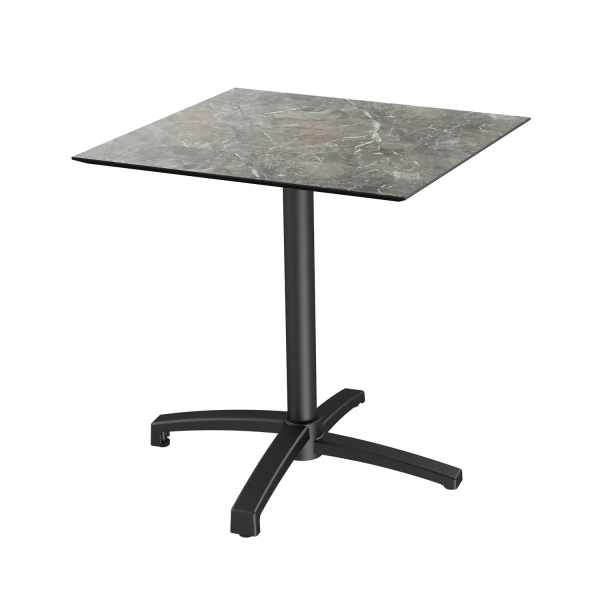 Feros Tavolo da esterno X Cross nero con telaio + HPL quadrato; 74 cm (H); multicolore; quadrata - immagine 1