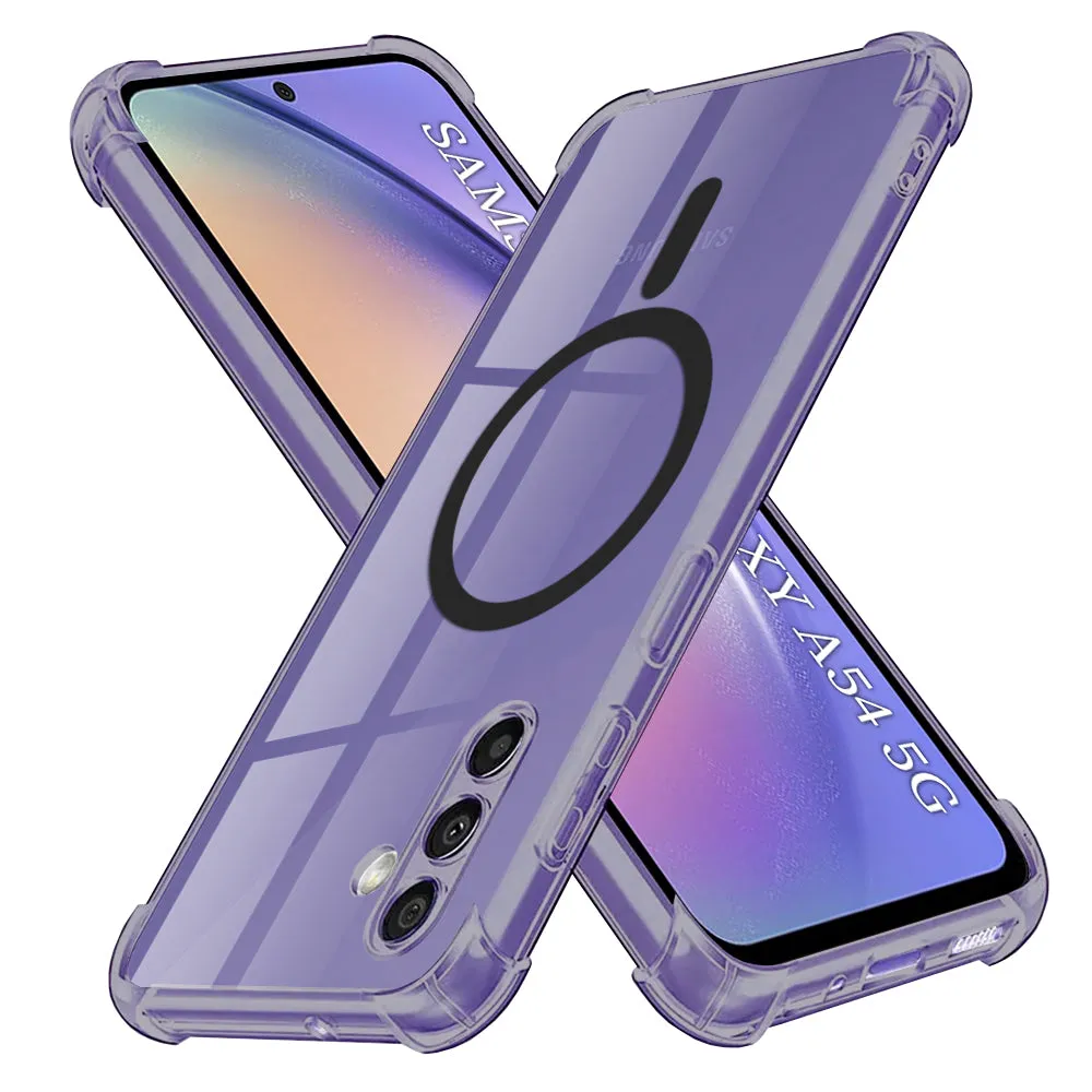 Custodia MagSafe per Samsung Galaxy A54 A546, Techsuit, Shockproof Clear, Fumè - immagine 1