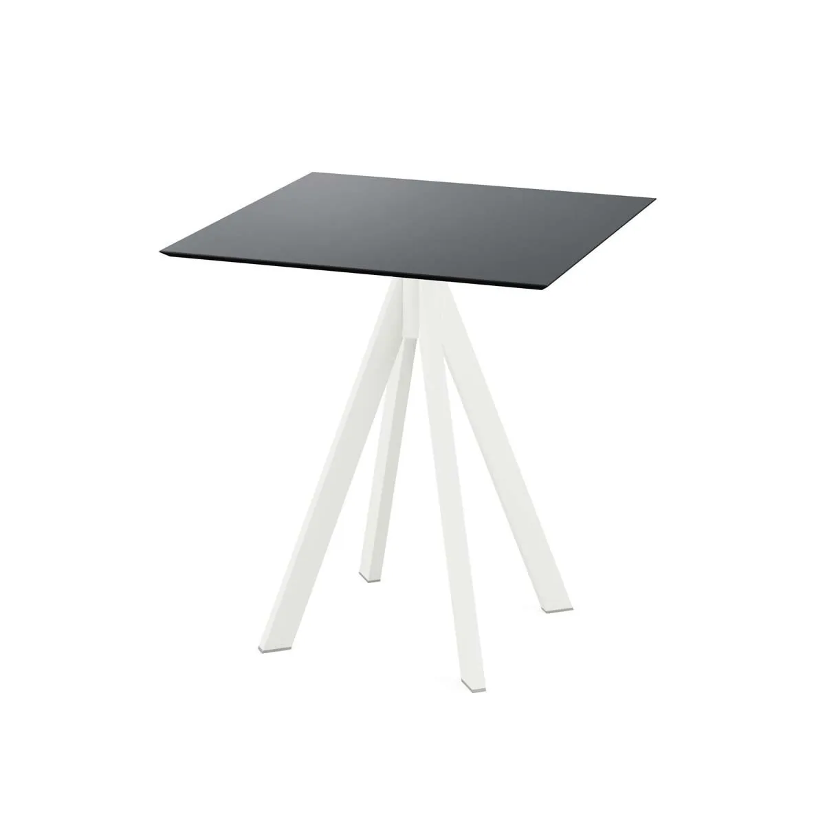 Feros Tavolo da esterno Infinity bianco con telaio + HPL quadrato; 70x70x73.2 cm (LxLxH); nero; quadrata - immagine 1