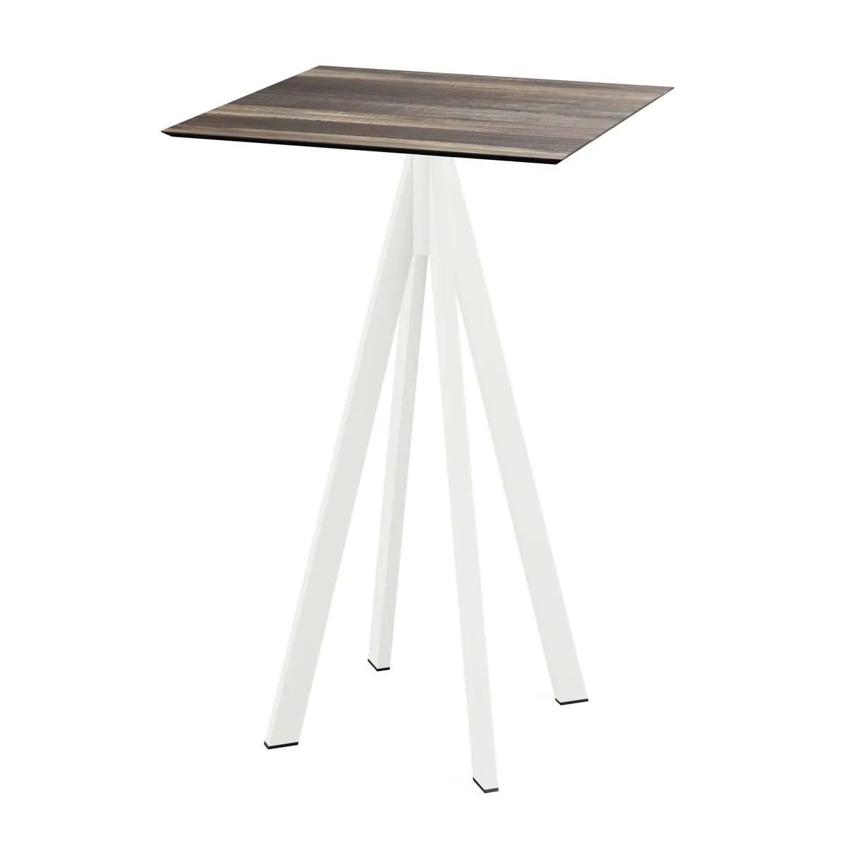Feros Tavolo alto Infinity bianco telaio + HPL quadrato; 70x70x109.2 cm (LxLxH); marrone chiaro; quadrata - immagine 1