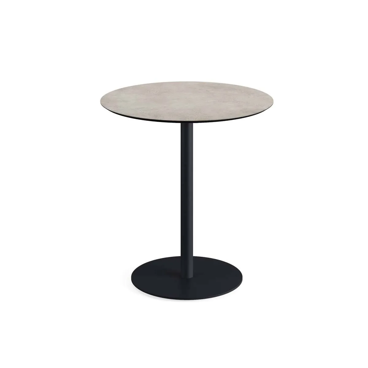 Feros Tavolo da giardino Urban nero telaio + HPL rotondo; 73.2x70 cm (HxØ); sabbia; rotonda - immagine 1